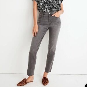 Madewell Stovepipe Raw Hem Cement Wash Jeans Size 24